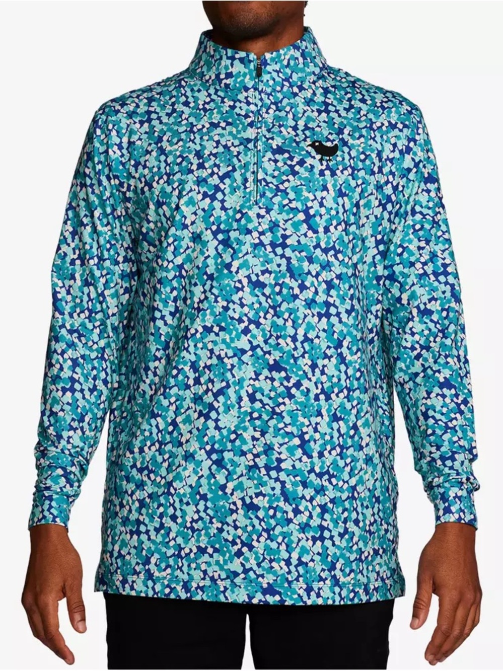 Bad Birdie Teal and Navy Geometric Golf Pullover